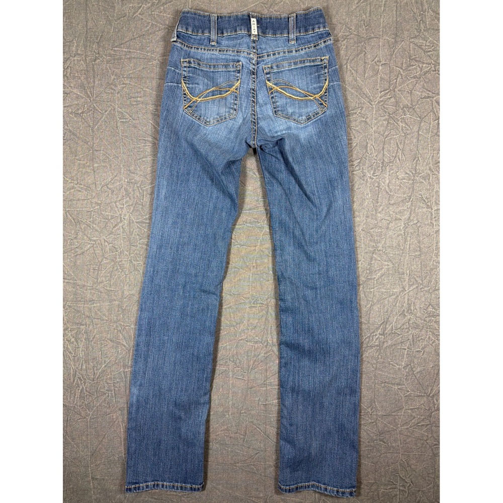 Ariat REAL Denim Women 26L Medium Wash Straight Leg Western Jeans Mid Rise Blue - Picture 4 of 11